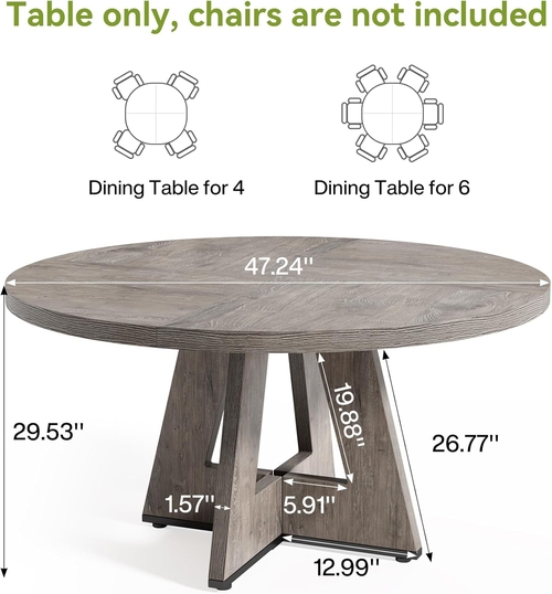round 47 inch dining table for 4 to 6 with grey pedestal round 47 inch dining table for 4 to 6 with grey pedestal