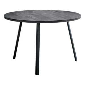 48inches round dining room table with black reclaimed wood and black