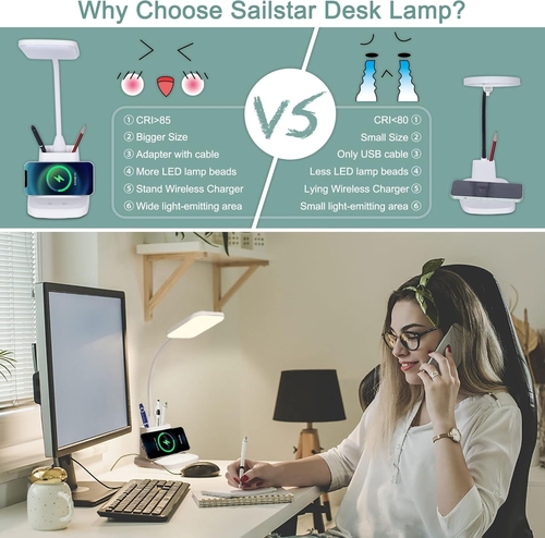 led desk lamp with wireless charger white 800 lumen led desk lamp with wireless charger white 800 lumen