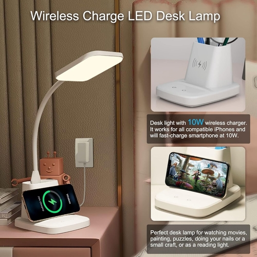 led desk lamp with wireless charger white 800 lumen led desk lamp with wireless charger white 800 lumen